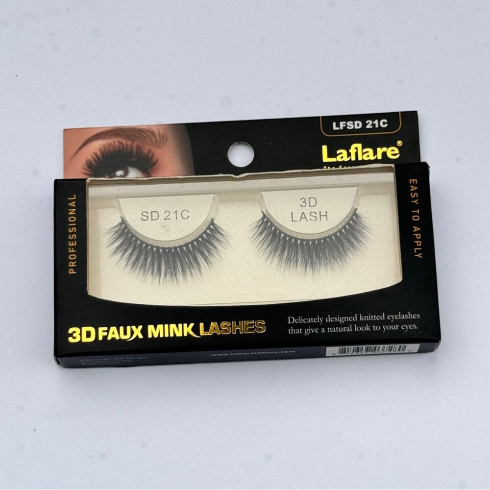 Laflare Women's 3D Faux Mink Beauty Makeup Strip Lashes Extensions LFSD 21C